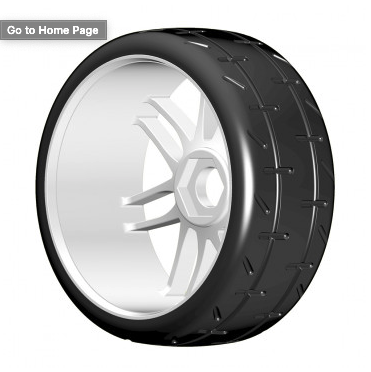 GRP 1/8 GT T01 REVO S7 MediumHard Tires Mounted on New Spoked White Wheel 1  Pair GTH01-S7
